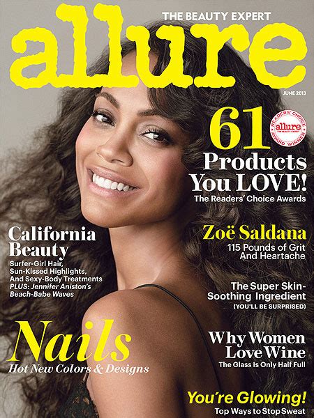 zoe sadana nude|Zoe Saldana poses nude for Allure magazine